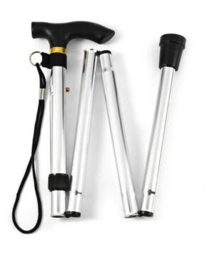 MCP Folding Walking Stick Silver