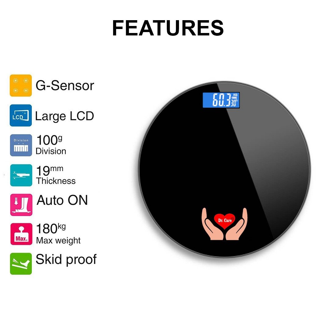 Dr. Care Digital Rechargeable Weighing Machine - Image 3